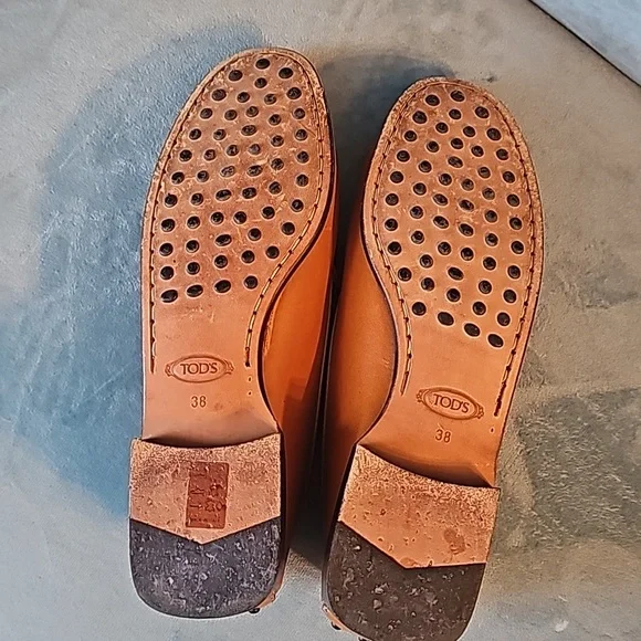Tod's saddle brown leather loafers